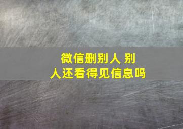 微信删别人 别人还看得见信息吗